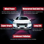 2 Pieces Car Wind Powered Light Abs Daytime Running Light for Cars Auto White
